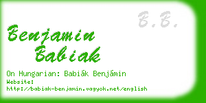 benjamin babiak business card