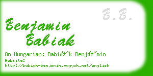 benjamin babiak business card